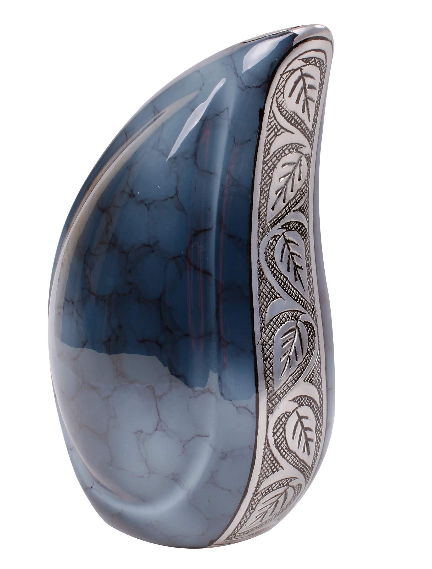 Small Teardrop Cremation Urn for Ashes,Funeral Memorial 8" Child Teardrop Medium Urn (Blue Clouded)