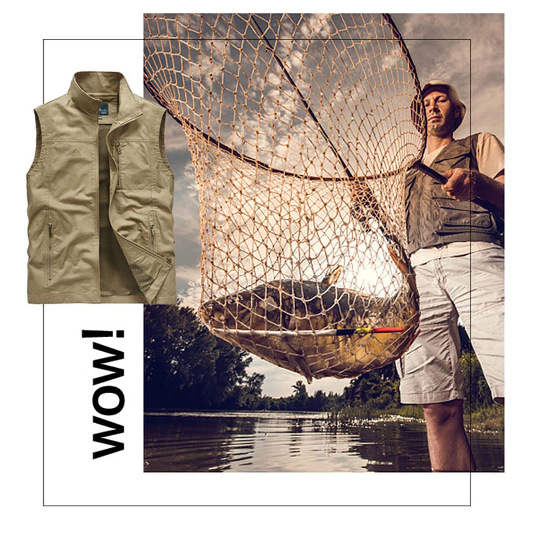 Gilet in Cotone da Uomo M-5XL - Allentato Multitasche per Esterni Con Tasche Con Cerniera, Senza Maniche