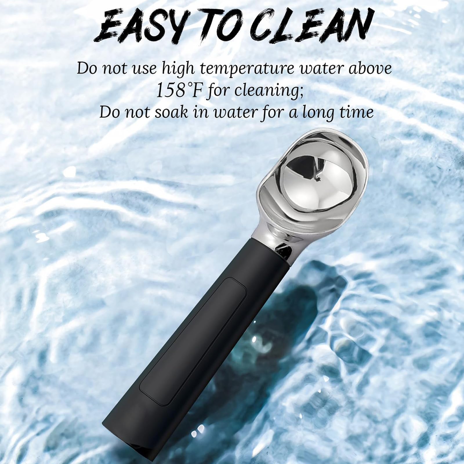 Cuillère à glace chauffante, cuillère électrique avec écran LED, chauffage portable jusqu'à 70 °C, étanche IP67, rechargeable par USB pour un usage domestique et professionnel