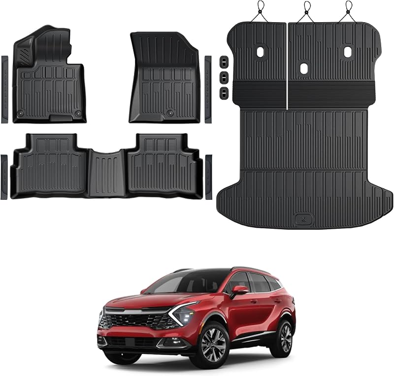 Kit de Tapetes Automotivos em TPE para Kia Sportage a Gasolina 2023–2027 GALVAGNITE com Tapete de Porta-Malas, Protetor de Encosto e Soleiras