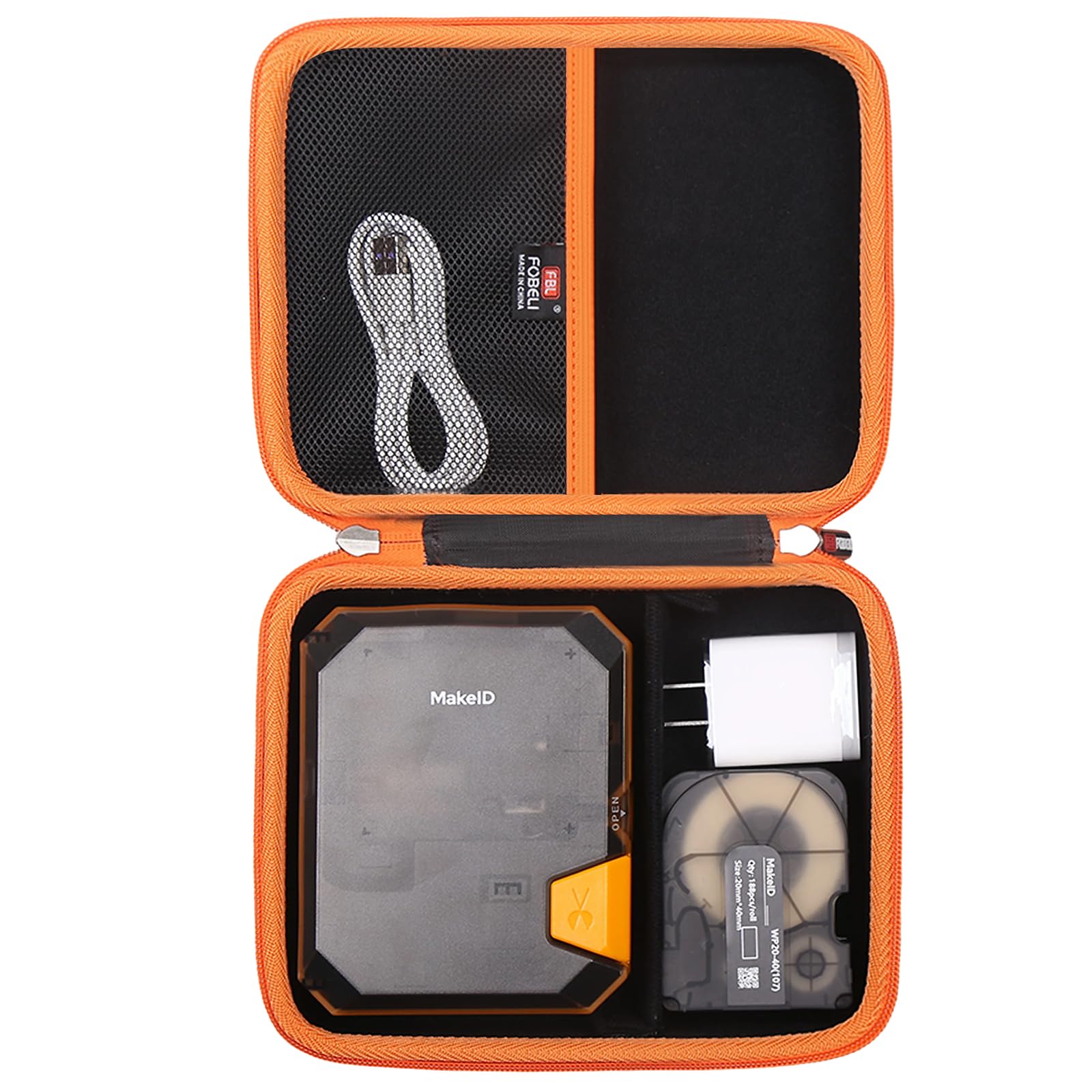 FBLFOBELI Estuche rígido para etiquetadora industrial Makeid P31, impresora de etiquetas de transferencia térmica, soporte de almacenamiento portátil con Bluetooth (solo funda)