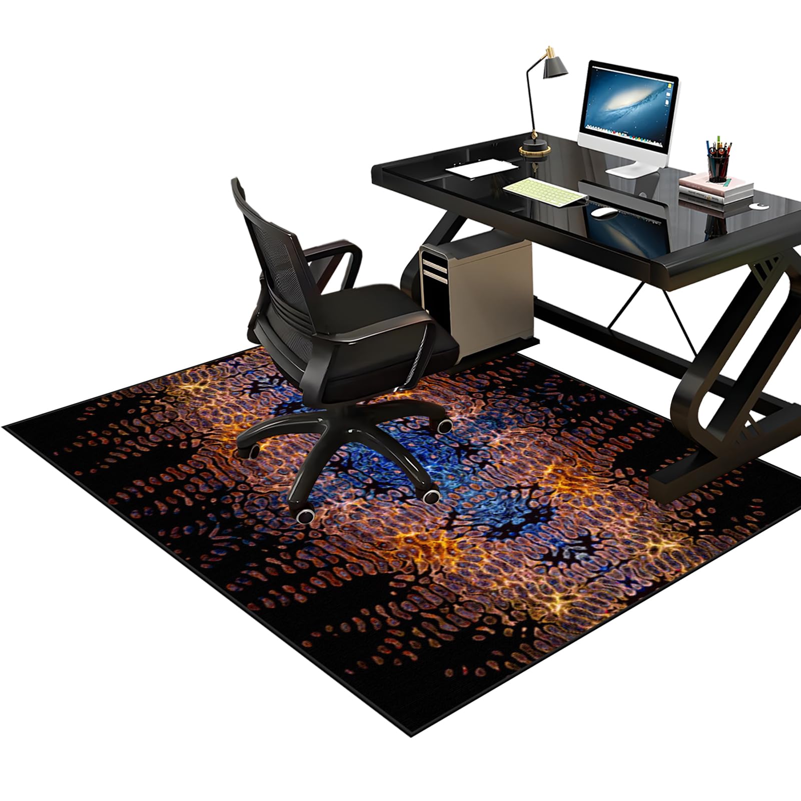 Tapis protège-Sol pour Chaise de Bureau, Tapis Chaise de Bureau, Tapis Gaming sol pour Sols Durs, Tapis de Protection de Sol Antidérapant, Protège sol Sous Chaise, Tapis pour Fauteuil 100 x 120 cm