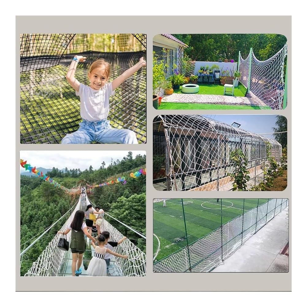 Puerta de seguridad para puertas y escaleras, protección de valla de malla para mascotas, red anticaída, barrera de red de cuerda para uso doméstico y patio