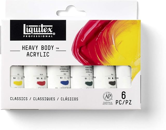 LIQUITEX Professional Acrylic Heavy Body Set of 6 x 22 ml Classic Colours