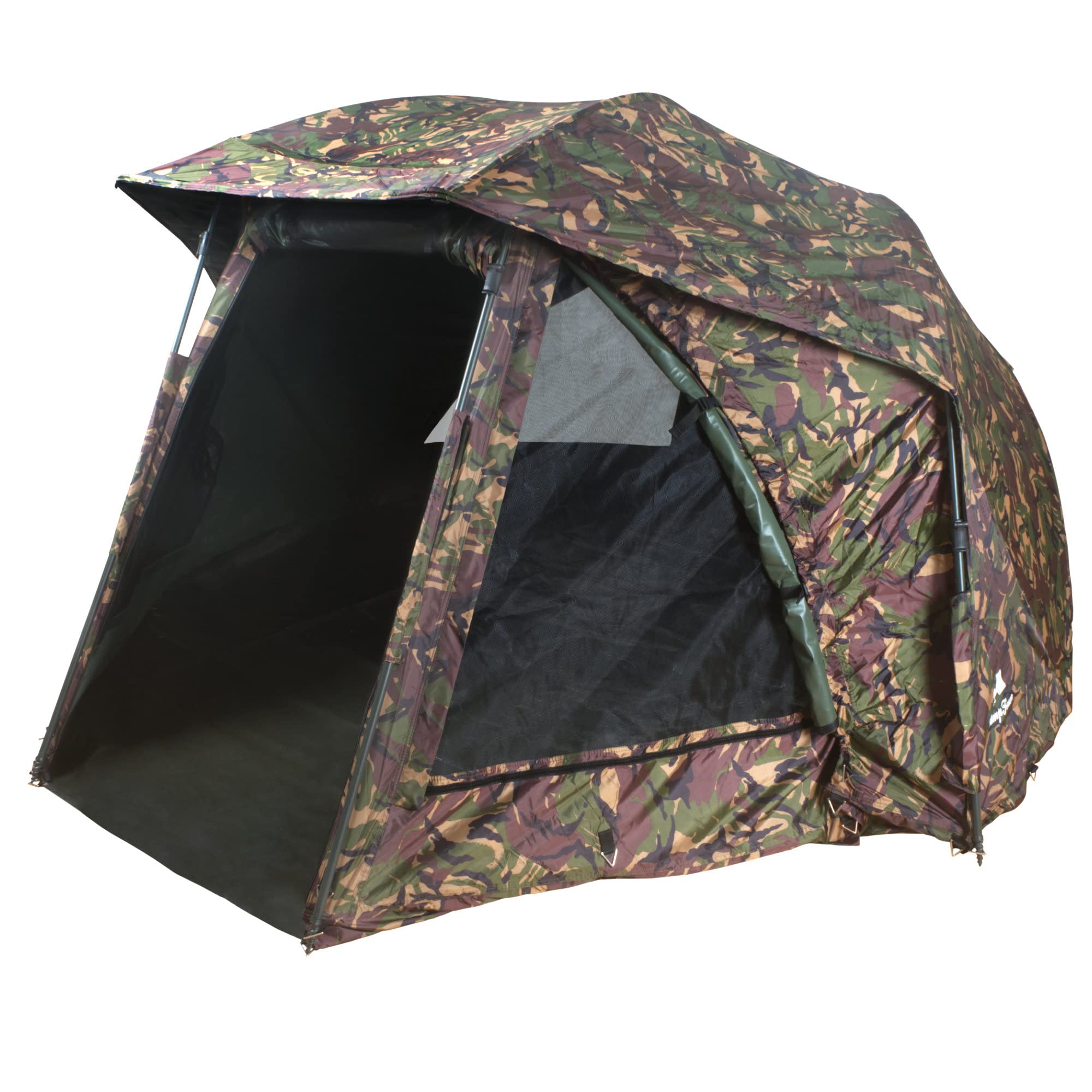 CampFeuer Karpfenzelt Blizzard für 1-2 Personen | 2000 mm Wassersäule, 2,42 x 2,42 x 1,32 m | Angelzelt für Outdoor und Camping | Schirmzelt, Outdoorzelt, Fischerzelt | Angel Zelt, Trekkingzelt