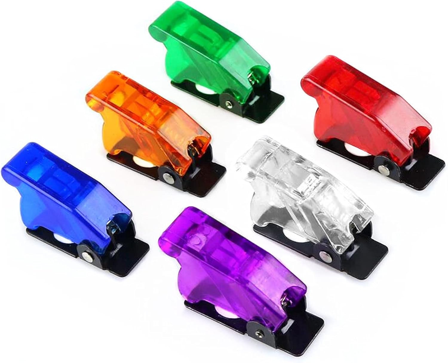 Car Boat Truck Illuminated Led Toggle Switch with Safety Aircraft Flip Up Cover Guard 12V20A Transparent Power Transformer(Blue)