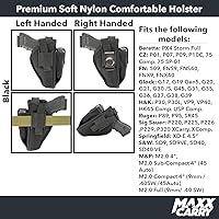 Vista 2 de Maxx Carry Compatible con/reemplazo para doble funda universal de nailon OWB Premium para cinturón de pistola y IWB CCW compatible con Glock 17, 20