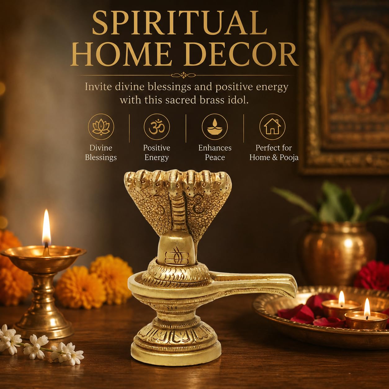 Brass Shivling Idol - Home Puja & Spiritual Decor -6
