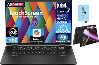 HP Spectre x360 AI Powered 2-in-1 Laptop 16" Touchscreen OLED 2.8K Display (Intel Ultra 7-155H, 32GB LPDDR5X, 2TB SSD, Backlit KB, Fingerprint, 2 Thunderbolt 4, Win11Pro) w/DKZ USB Port Expander