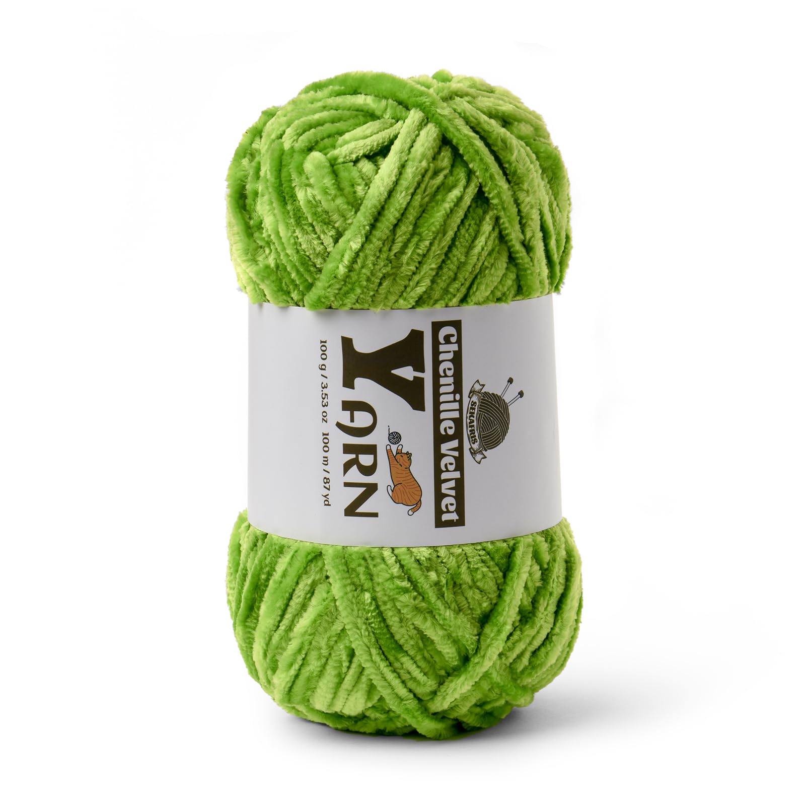 Chenille Crochet Emerald Green Yarn 1 Pack