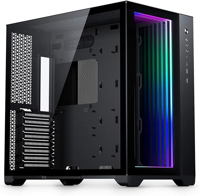 MagniumGear (MG-NE620QI_DBK02) NEO Qube 2 IM, Dual Chamber ATX Mid-Tower, Digital-RGB Infinity Mirror Front Panel, Front I/O USB Type C, Tempered Glass Panels, Black