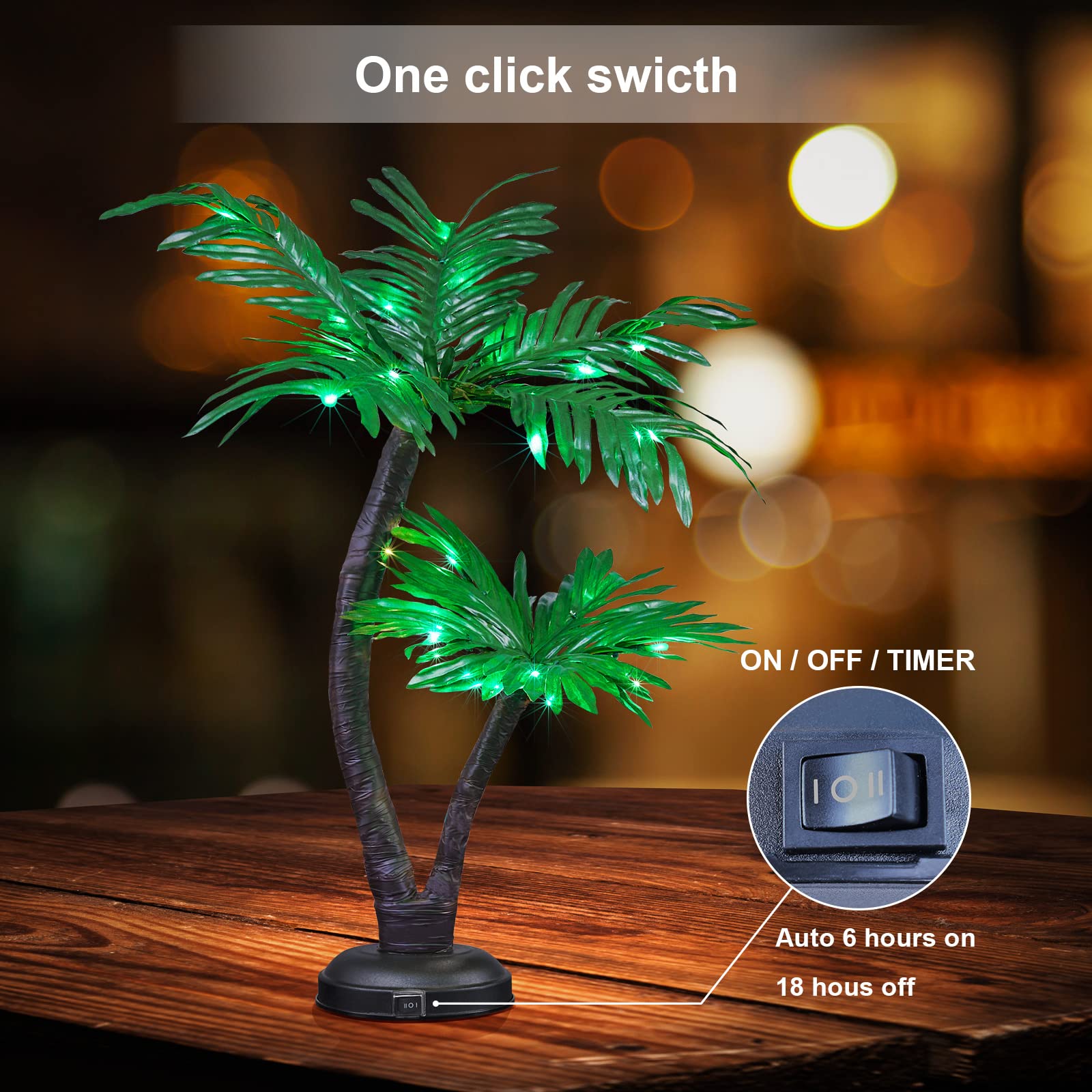 Amazon.co.jp : 24インチ ヤシの木 盆栽ライト 25個のLED