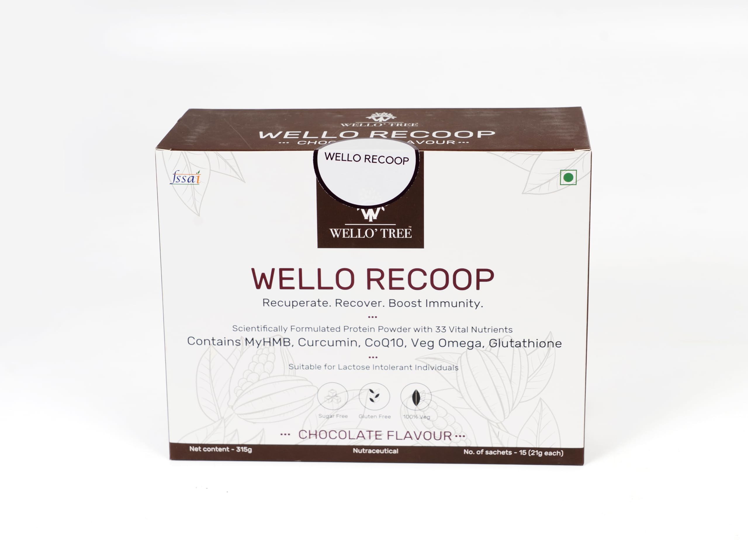 WelloRecoop Recovery Protein Powder Chocolate | 15 Sachets | 33 Nutrients  with myHMB, CoQ10, Curcumin & Veg Omega | No Added Sugar | Diabetic  Friendly | Post Surgery Recovery Drink for Adults 50+ : Amazon.in: Health &  Personal Care