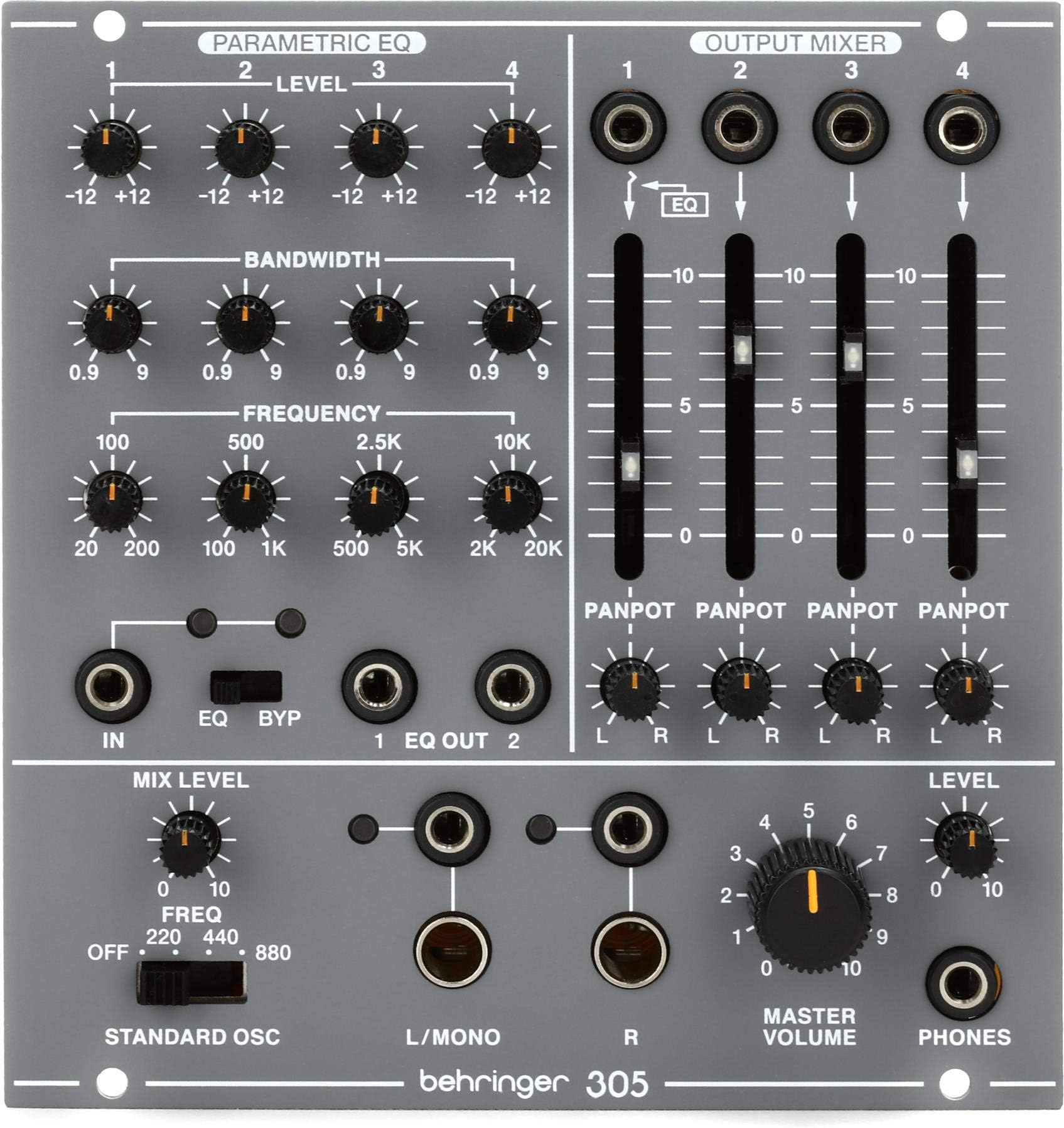 305 EQ/MIXER/OUTPUT Legendary Analog Parametric EQ, Mixer and Output Module for Eurorack
