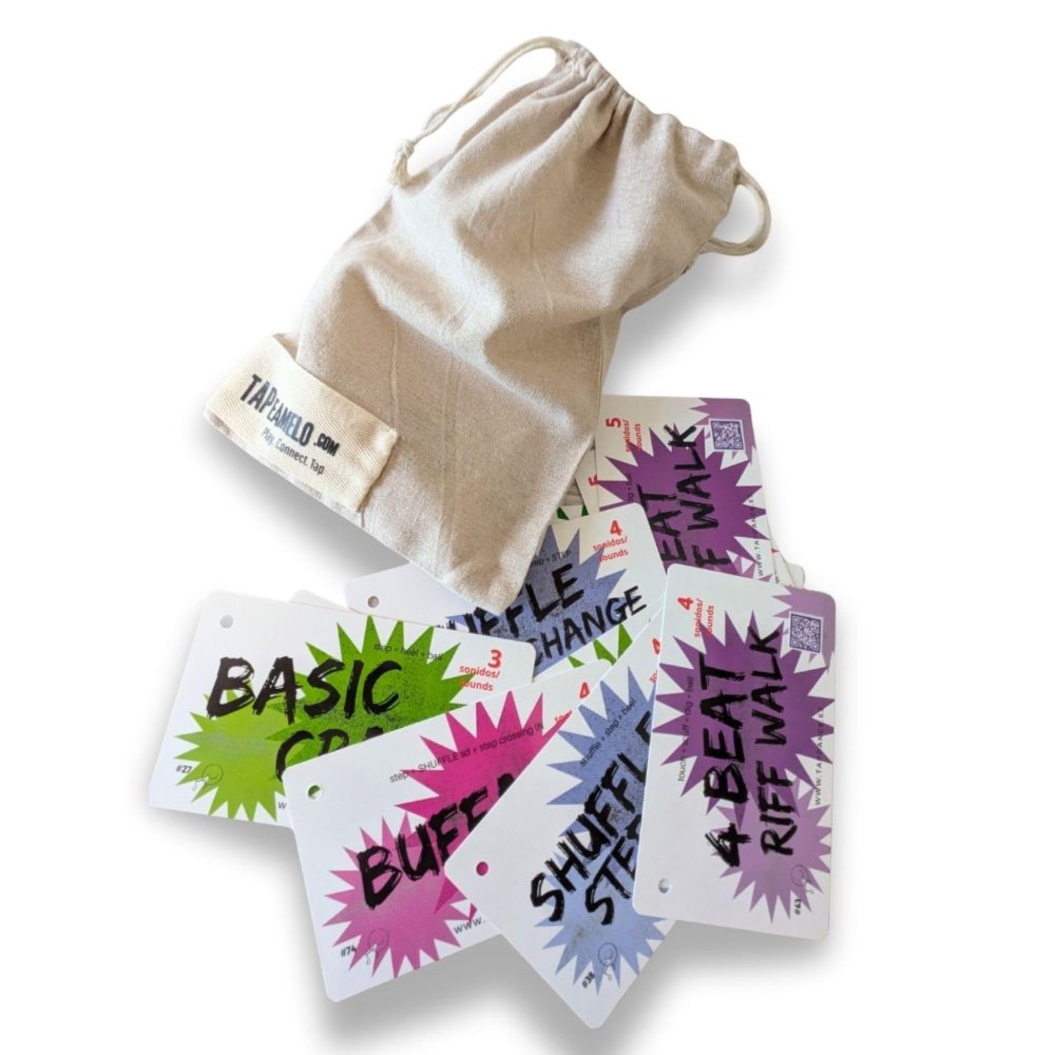 Kit de claqué TAPEAMELO con 34 tarjetas didácticas y vídeos QR para profesores de ritmo 8