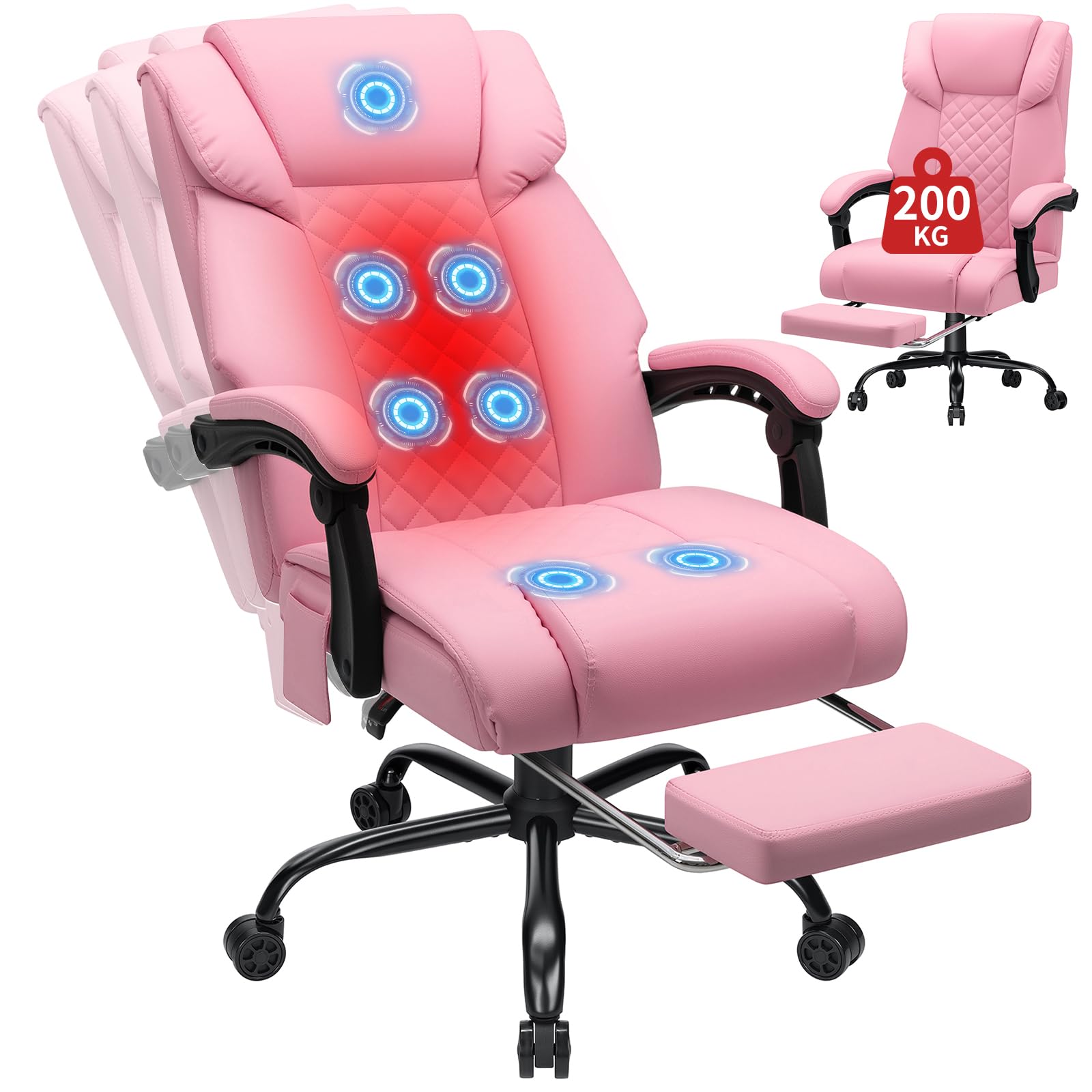 Chaise de bureau ergonomique HOFFREE fauteuil de massage et repose-pieds