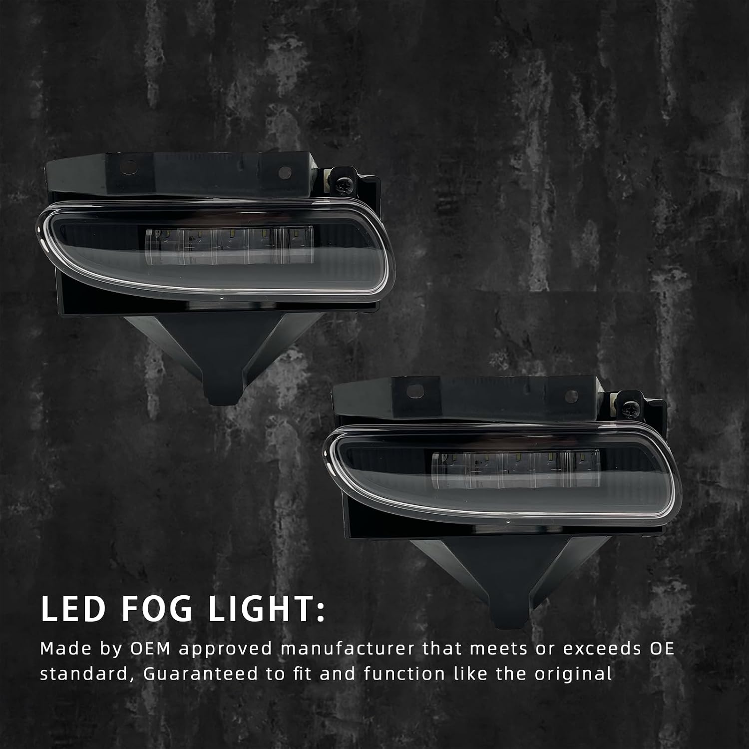 LED Fog Lights Assembly For 1999 2000 2001 2002 2003 2004 Ford Mustang, A Pair Of Fog Lamps With Clear Lens And Bezel- Driver and Passenger Side
