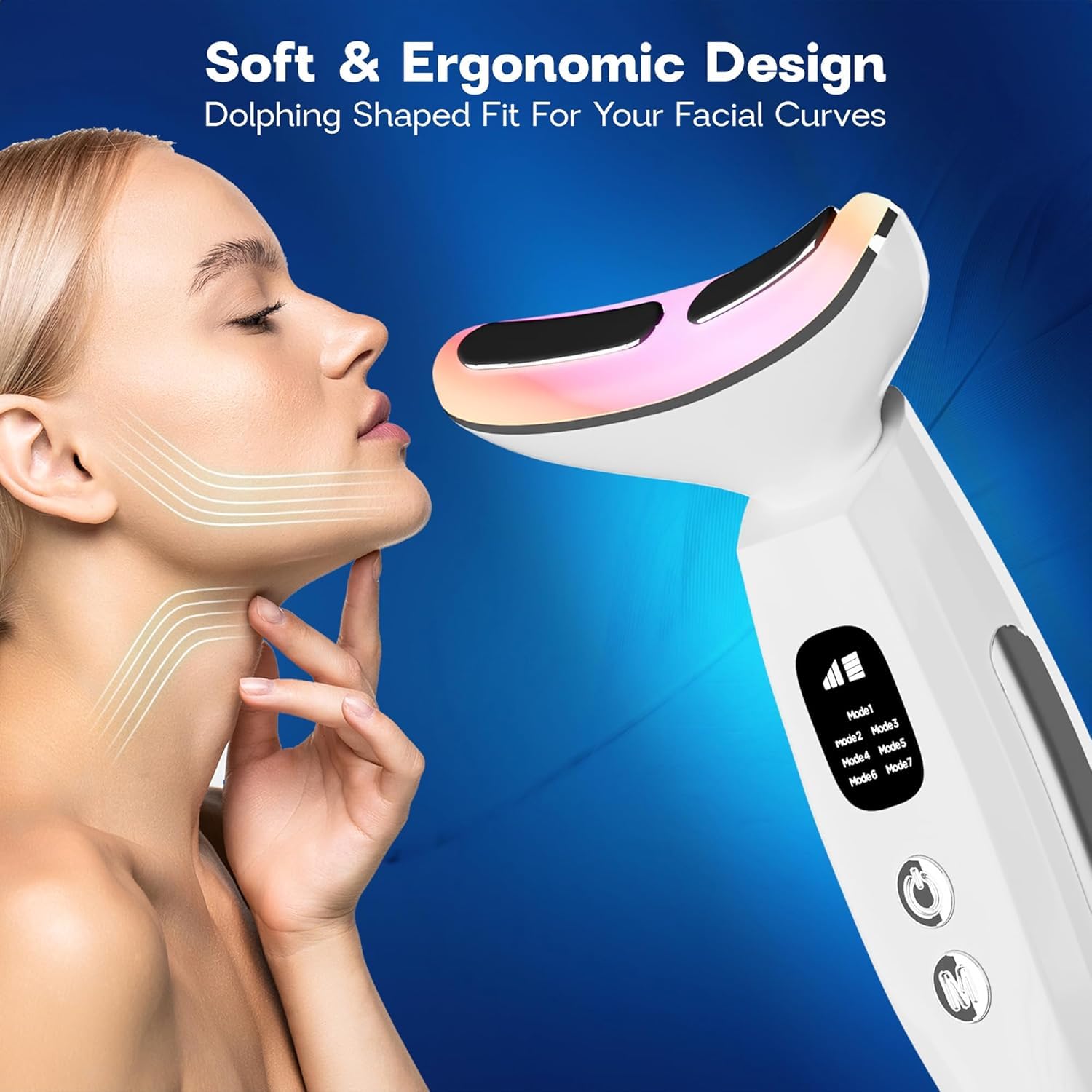 Vetmoc Skin Lift device | Anti-aging face and neck massage | Reduces wrinkles, puffes and double chin | 7 Color LED Light Therapy | Portable and suitable for all types of skin Vetmoc Skin Lift device | Anti-aging face and neck massage | Reduces wrinkles, puffes and double chin | 7 Color LED Light Therapy | Portable and suitable for all types of skin