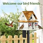 Pôle d'alimentation des oiseaux,75" Outdoor Bird House Pole Kit Stand avec 5-Pronged Base, hauteur réglable & Mont universel pour une installation facile, 2 Méthodes d'installation, finition noir mat (sans alimentation)