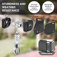 Vista 3 de Soportes para parasol con anillo de metal, piezas de repuesto para sombra, compatibles con persianas enrollables Coolaroo (negro, 1 par)