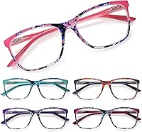 Vista 11 de SIGVAN Lentes de lectura para mujer, con bloqueo de luz azul, bisagra de resorte, diseño de moda, lentes con estampado para mujer