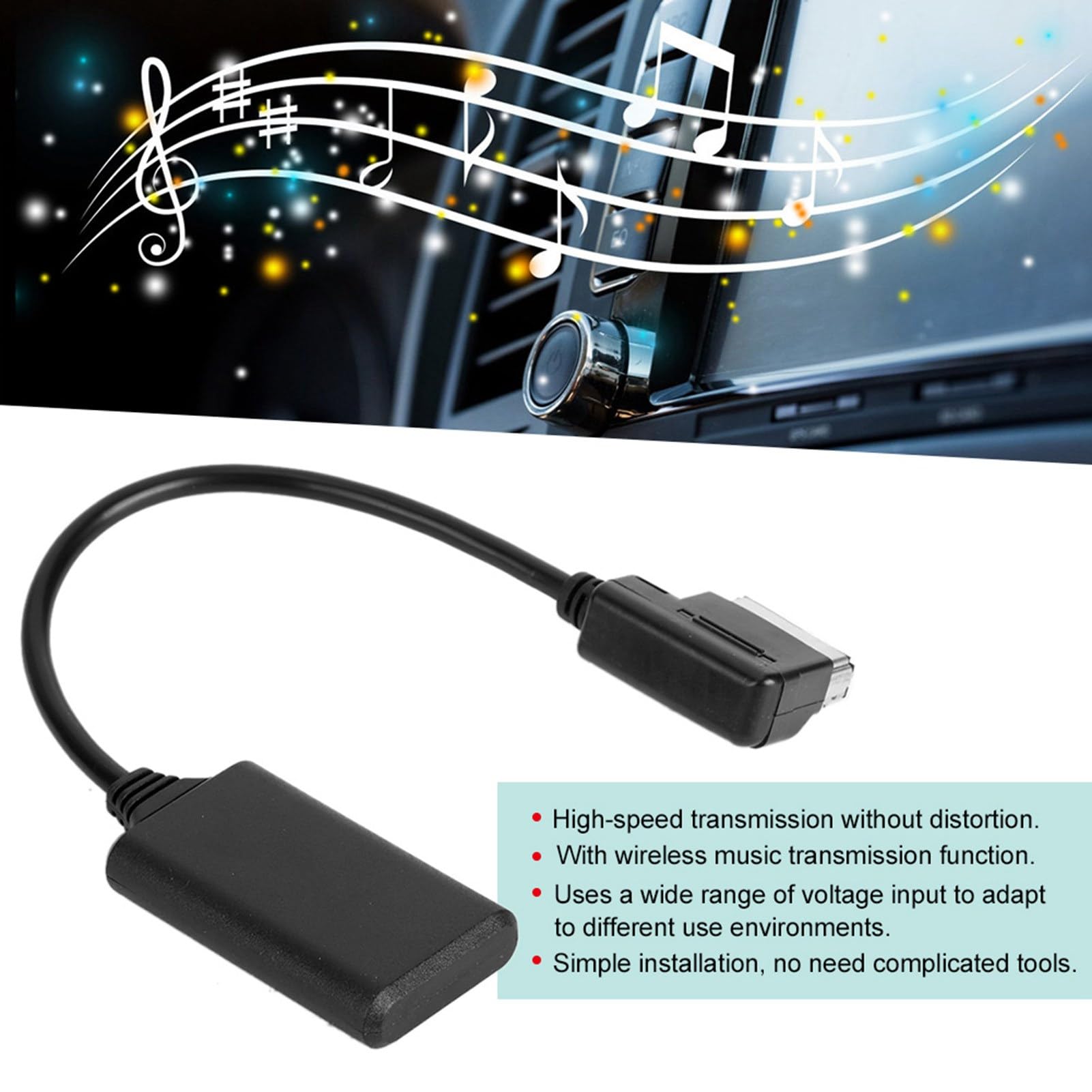 Adattatore Cavo Audio Wireless Bluetooth per AMI, Installazione Semplice per gli Amanti della Musica, Tensione Prodotto 5-12 V, Classe B, Classe C, E, S SL SLK SLS Class