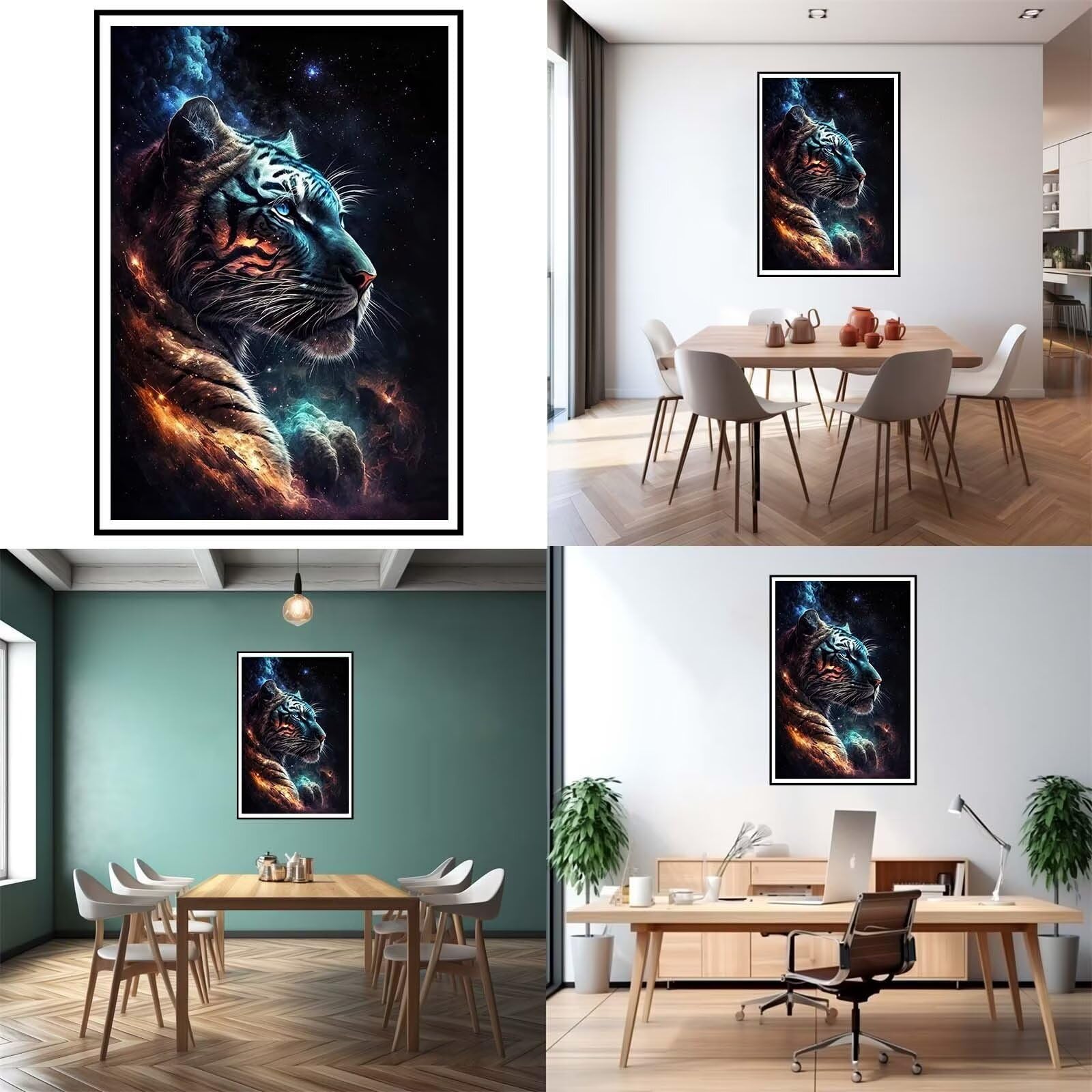 5D DIY Diamante Art Pintura kit Completo, Diamond Painting Adultos Niños Rhinestone Bordado de Punto de Cruz Artes Pintura Painting, Cuadros Decor para Cuarto, Sala de Estar - (Animal Tiger) 60x90cm