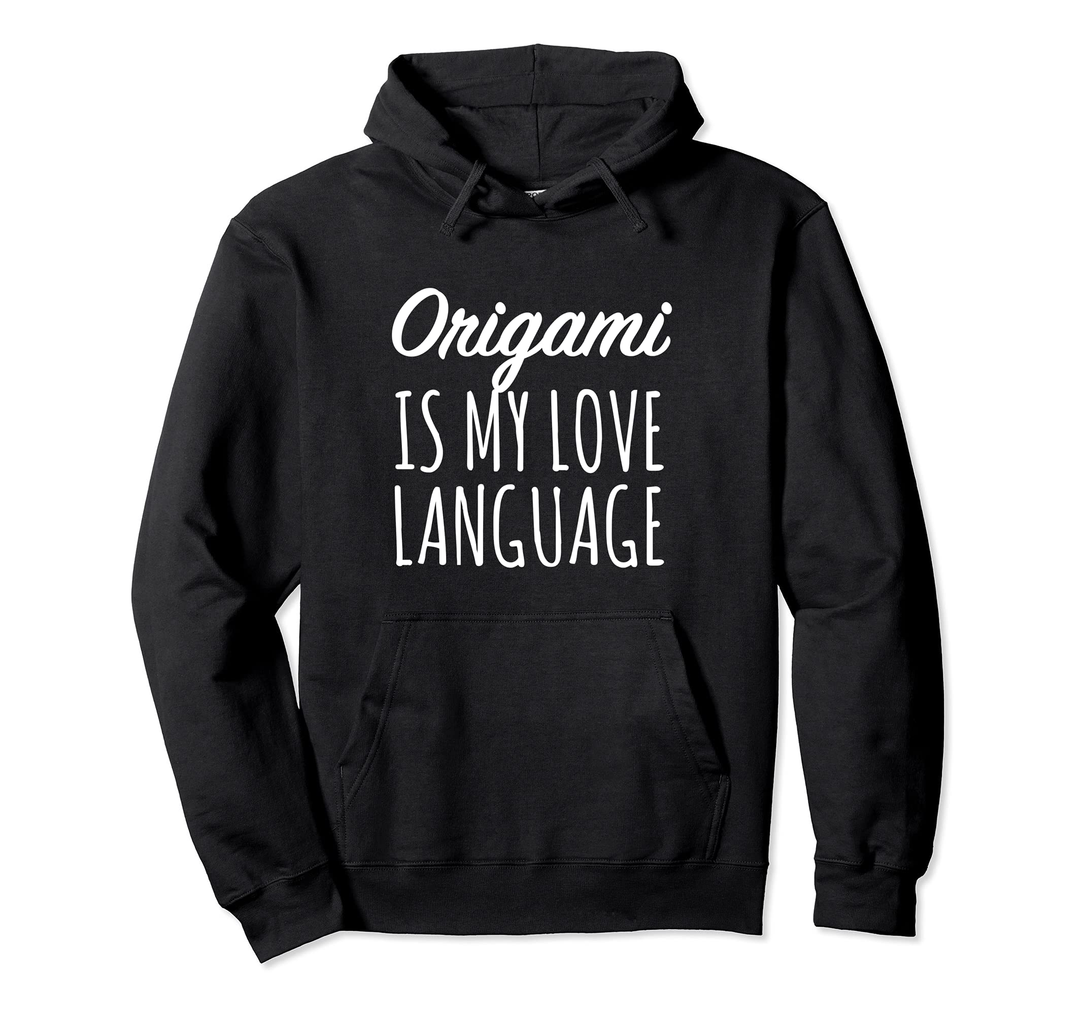 Origami Is My Love Language Pullover Hoodie, Black