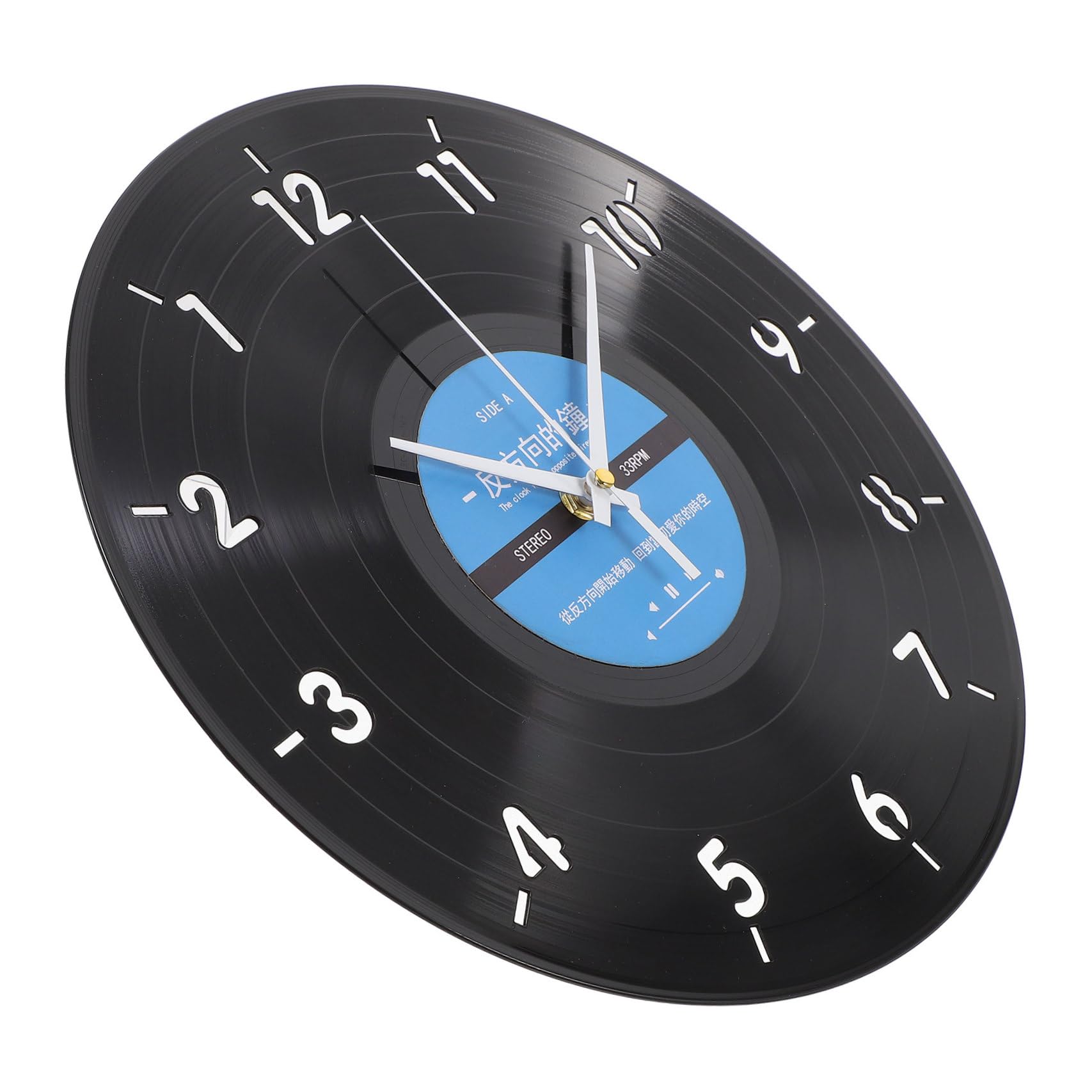 Horloge Murale Inversée en Disque Vinyle pour Décoration Artistique de Maison et Bureau