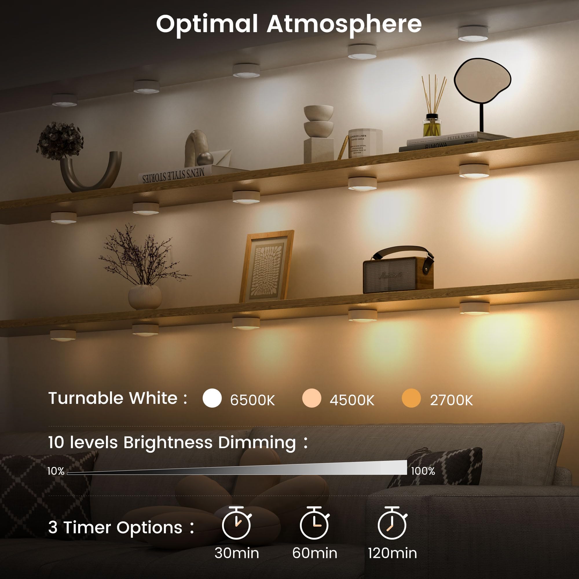 Onderbouwlamp, keuken, led-kastverlichting, USB-oplaadbaar