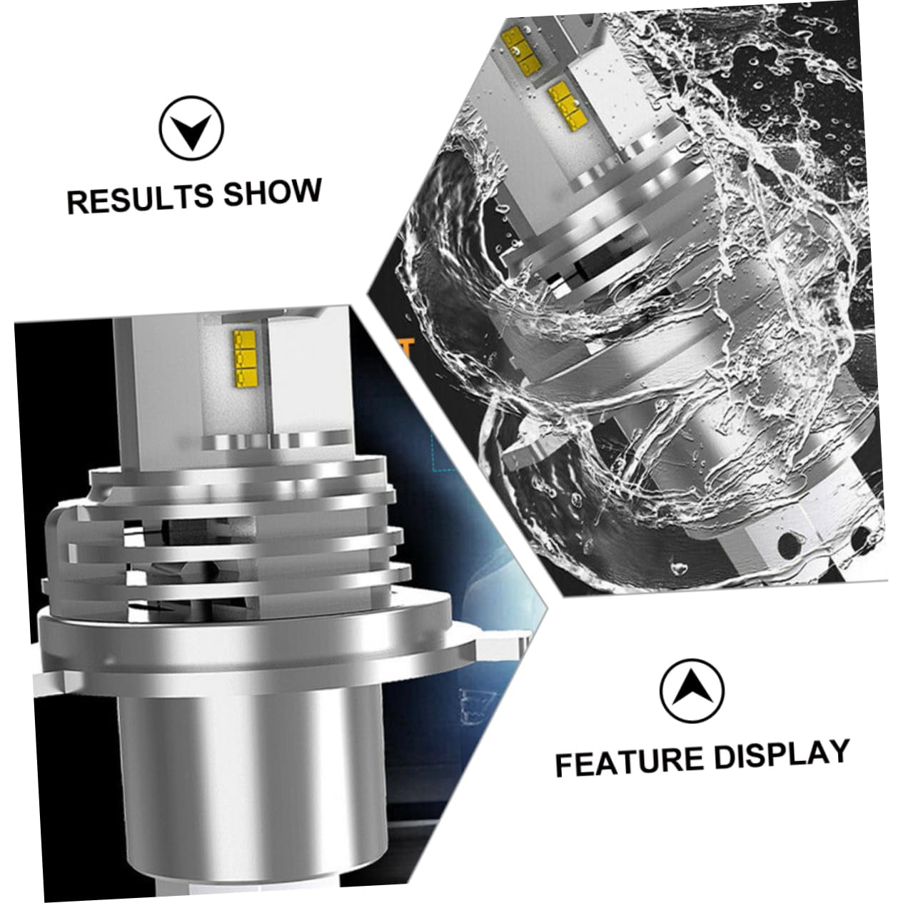 Lampadine LED per Auto H4 9003 55w 5000lm 6500k Argento in Lega di Alluminio Ampia Illuminazione e Basso Consumo Energetico per Anteriore Destro e Sinistro 2 Pezzi
