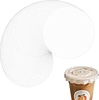 Fampery 200-Pack 4.5 Inch Leak-Proof Cup Lid Liners - Spill-Proof Seals for Plastic Drink Cups, Milk Tea, Coffee, Bubble Tea