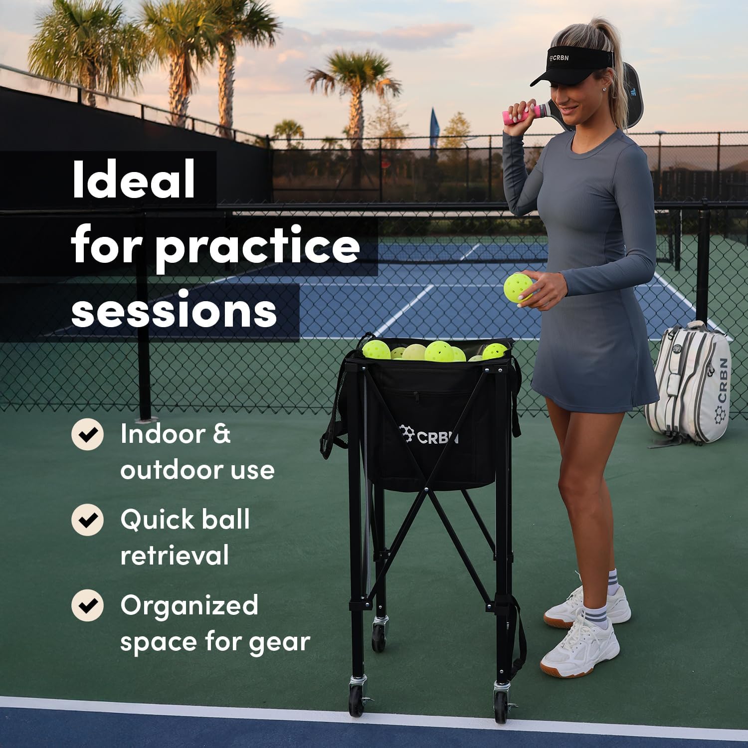 CRBN Pickleball - C40 Balls 6, 12, 100 Pack - Outdoor Pickleball Balls - Built for Durability & Precision - Roto-Molded 1-Piece Design
