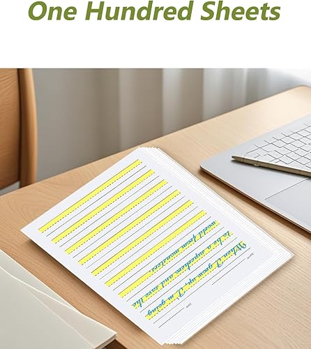 Miniatura 4 de Write & Learn - Papel de práctica con resaltado amarillo, 100 gsm, 11 x 8.5 pulgadas, 100 hojas