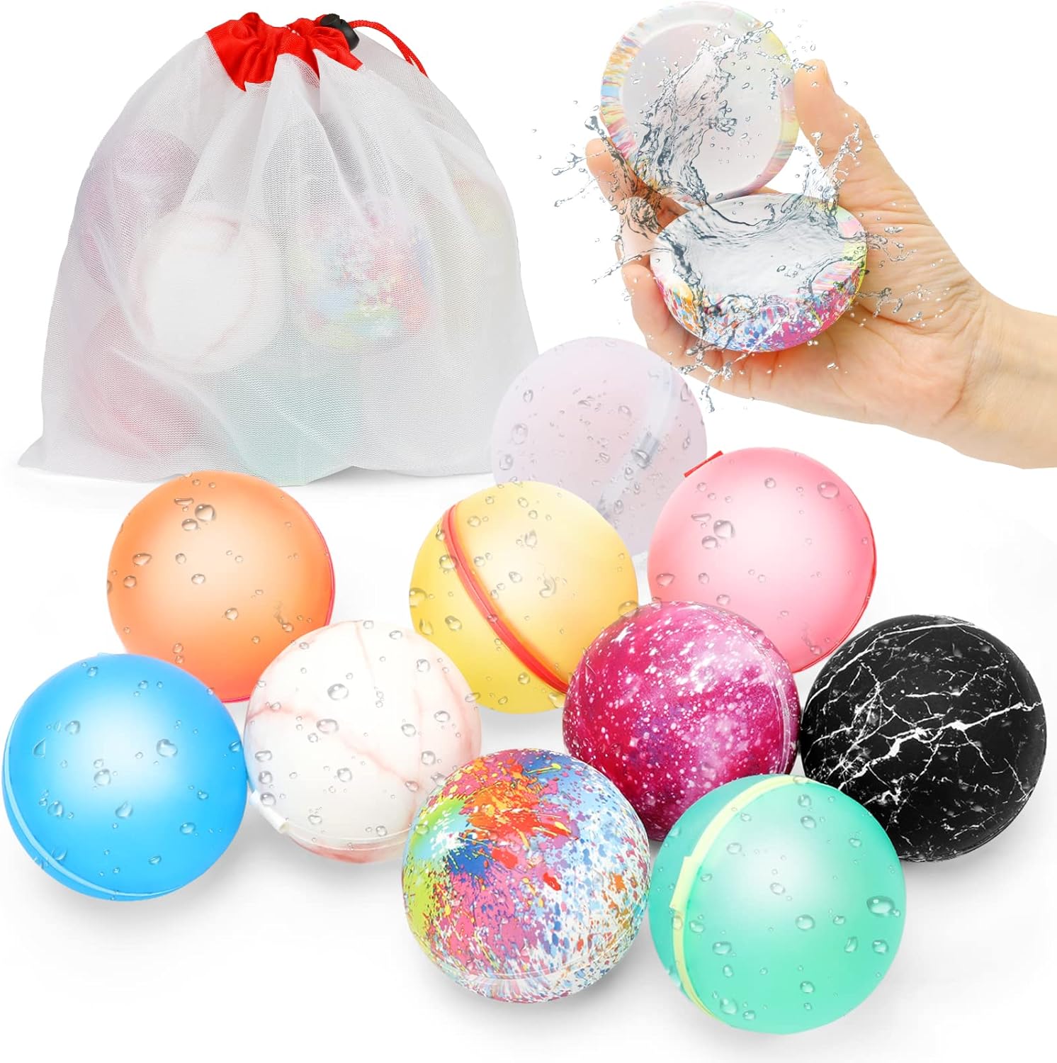 Reusable Water Balloons, Water Balloons Self Sealing Easy