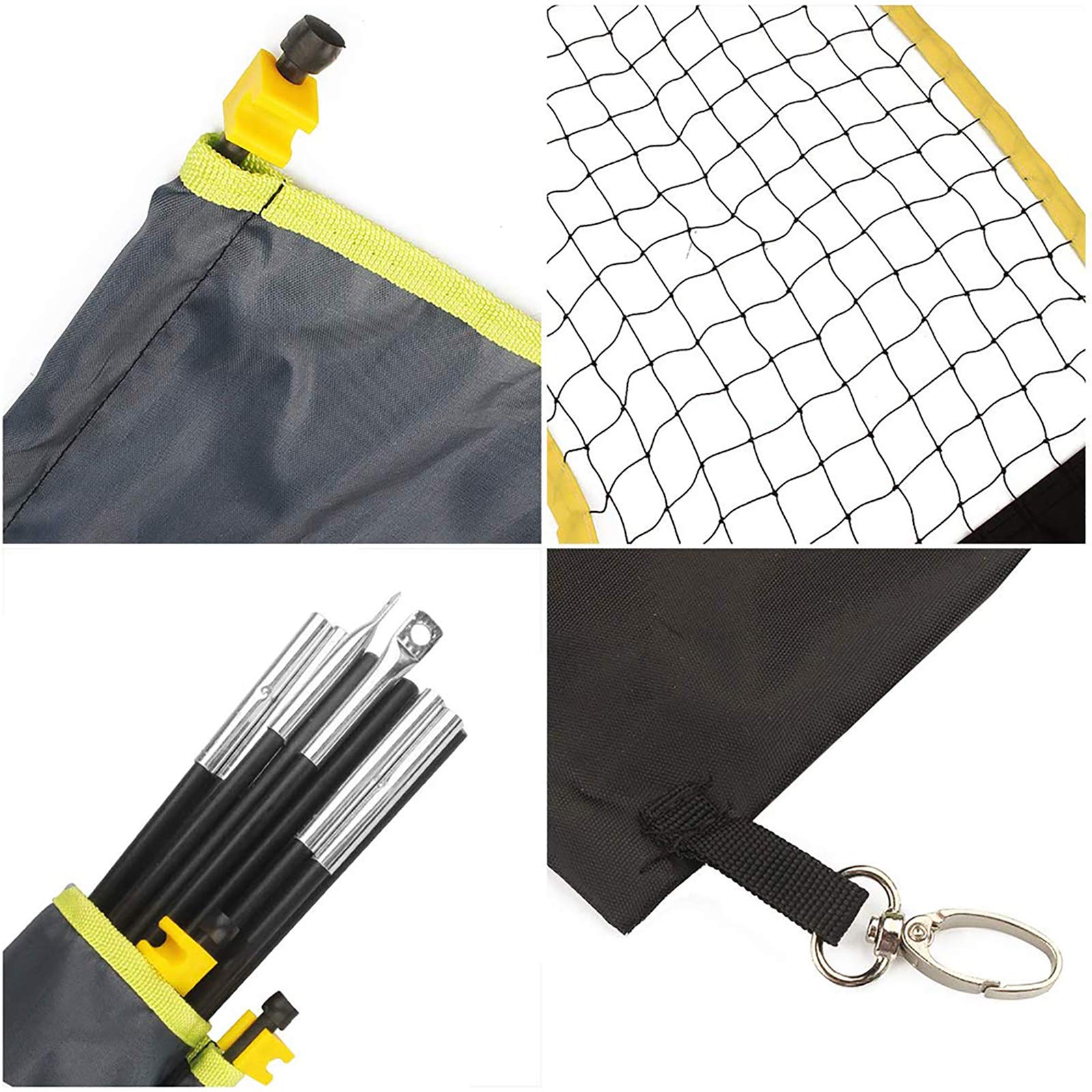 Rete da Badminton, Set da Beach Tennis, Facile da installare, con Borsa per Il Trasporto, Adatta per campi Interni/Esterni, Cortile, Non Richiede Attrezzi o Pali