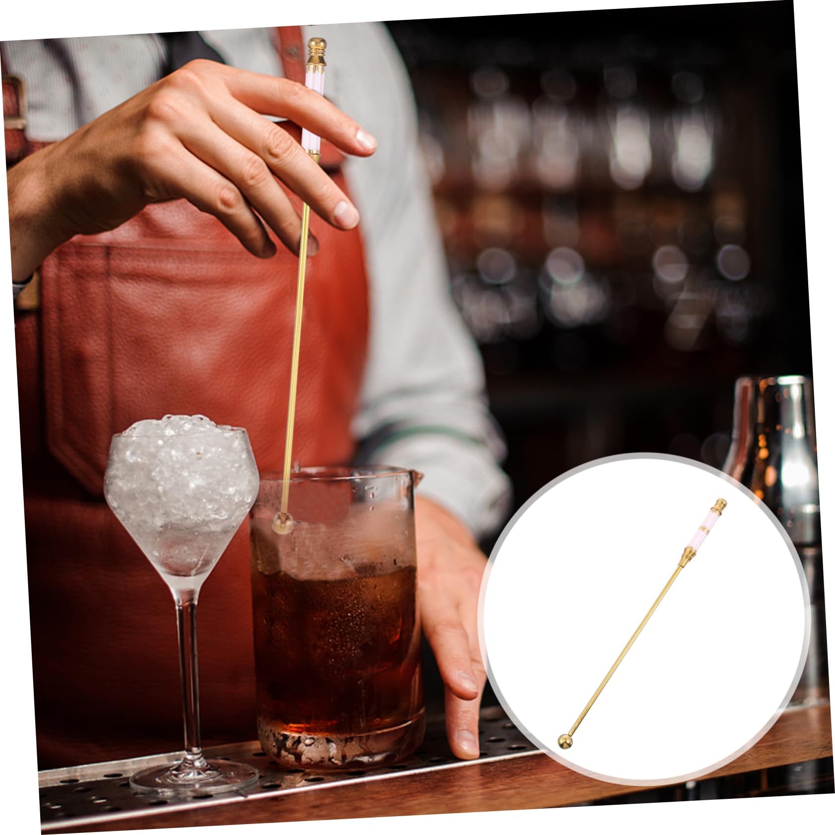 OUNONA 1Pc Creative Long Handle Stirring Stick Milk Tea Cocktail and for Home Bar and Shop Use