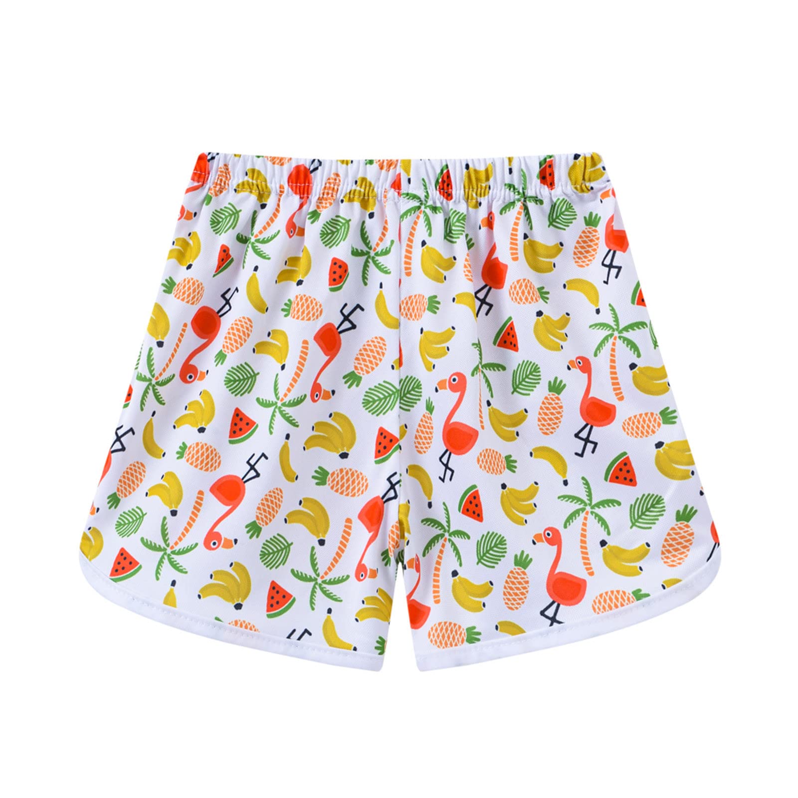 Girls Boys Summer Baggy Beach Shorts Causal Adjustable Active Jogger Shorts Kids Basketball Running (White, 7 Year)