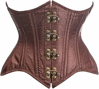 Amazon.com: Daisy corsets womens Top Drawer Double Steel Boned Brown ...