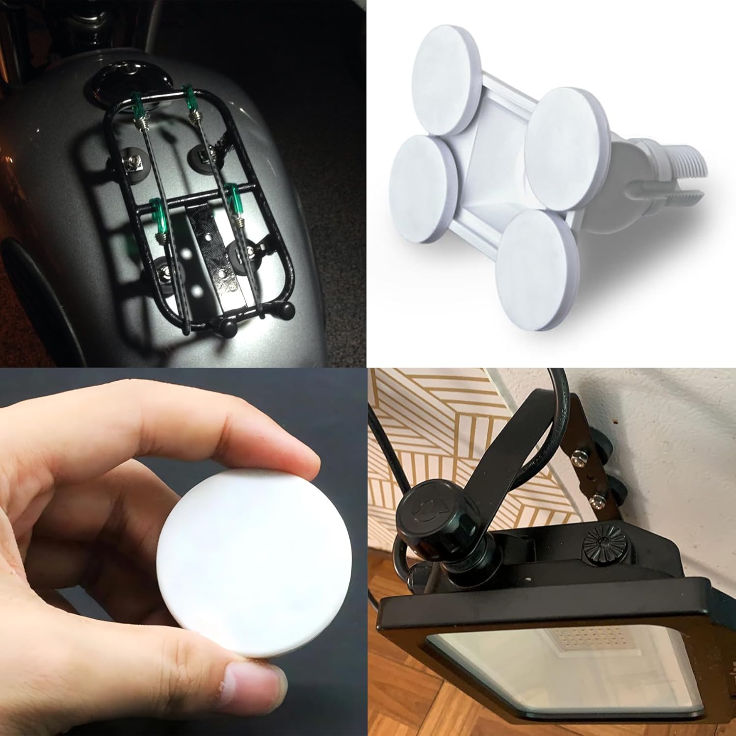 MUTUACTOR Neodymium Rubber Coated Magnets,Φ1.96”20lbs Anti-Scratch Rubber Earth Magnet with M4 Female Hole,4packs Non-Scratch Mounting Magnets for Camera Equipment LED Lights and DIY Tools Brackets