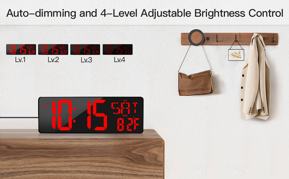 Amazon.com: XREXS Large Digital Wall Clock with Remote Control