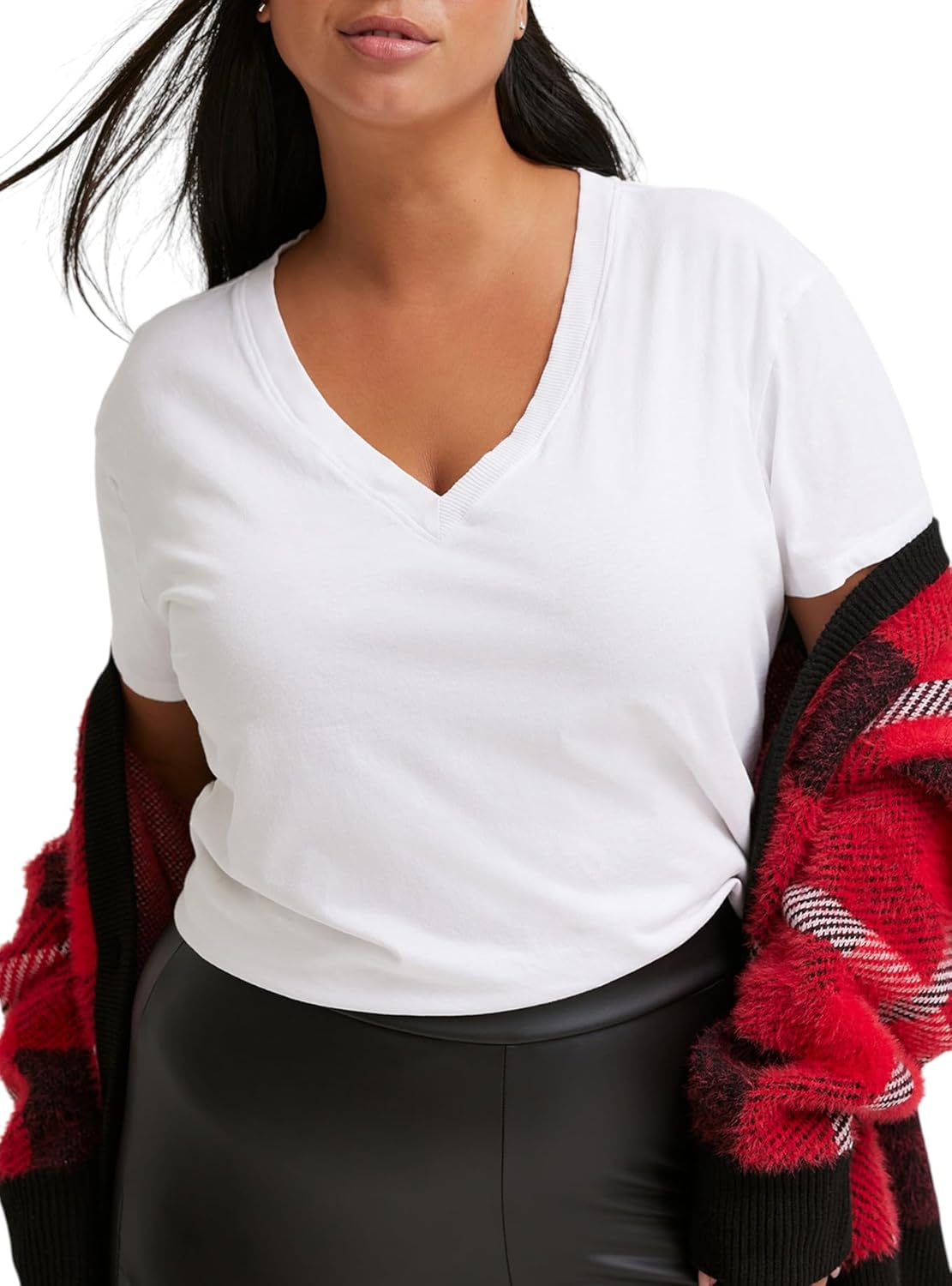 Torrid Women's Plus Size Girlfriend Signature Jersey Vneck Tee