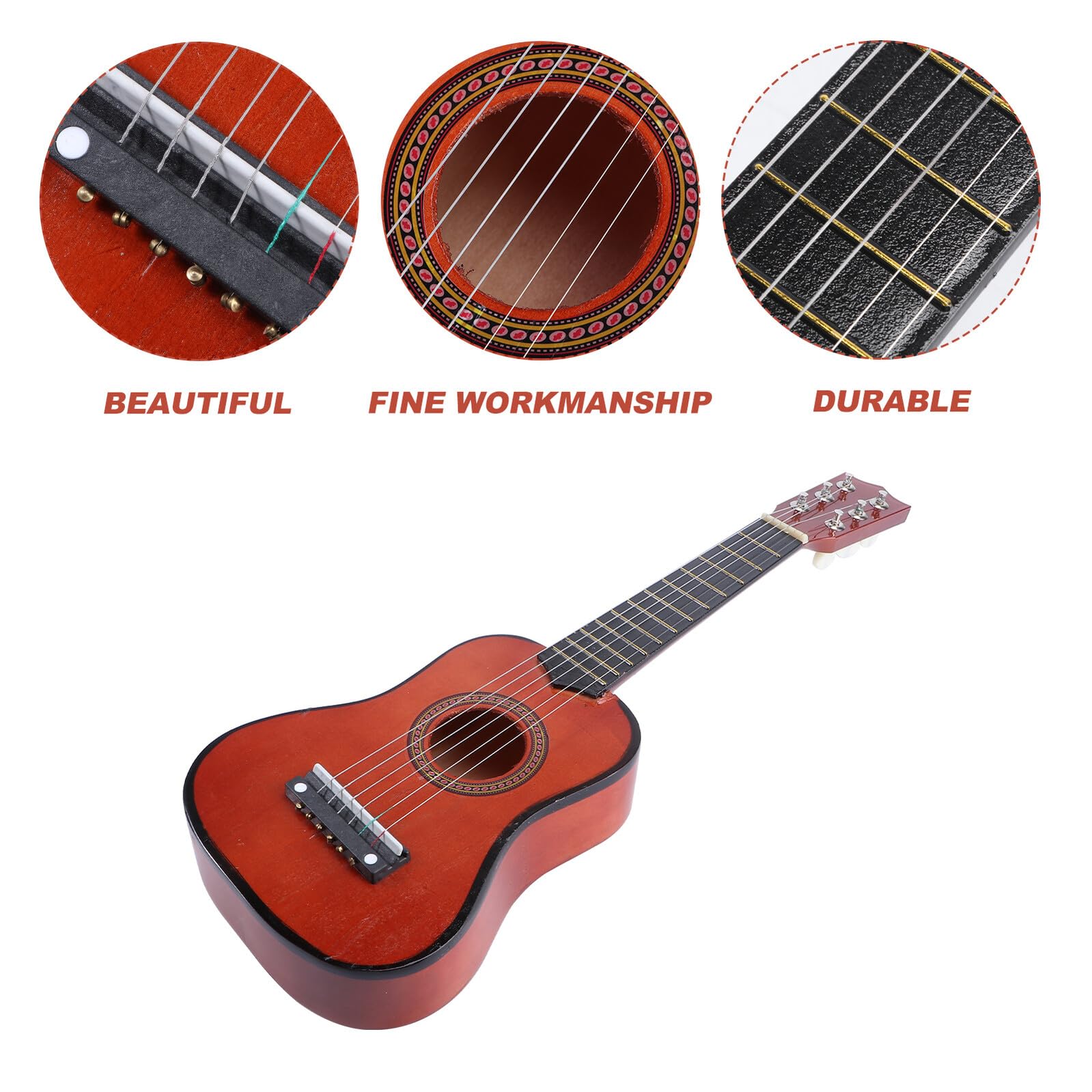 Guitarra Infantil Acústica de 21 Pulgadas de Madera para Principiantes