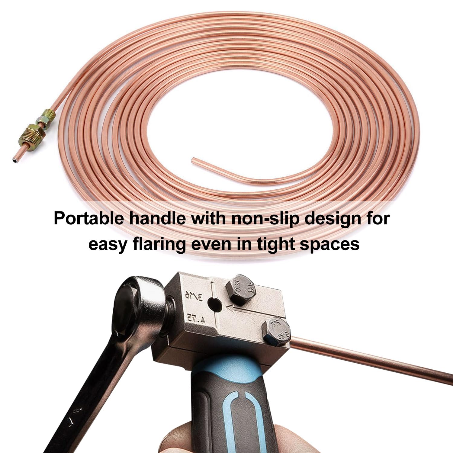 Kit Universale per Svasatura Tubi Freni 4,75 mm, Tubo Freno 4,76 mm x 7,62 m, 16 Raccordi 25FT