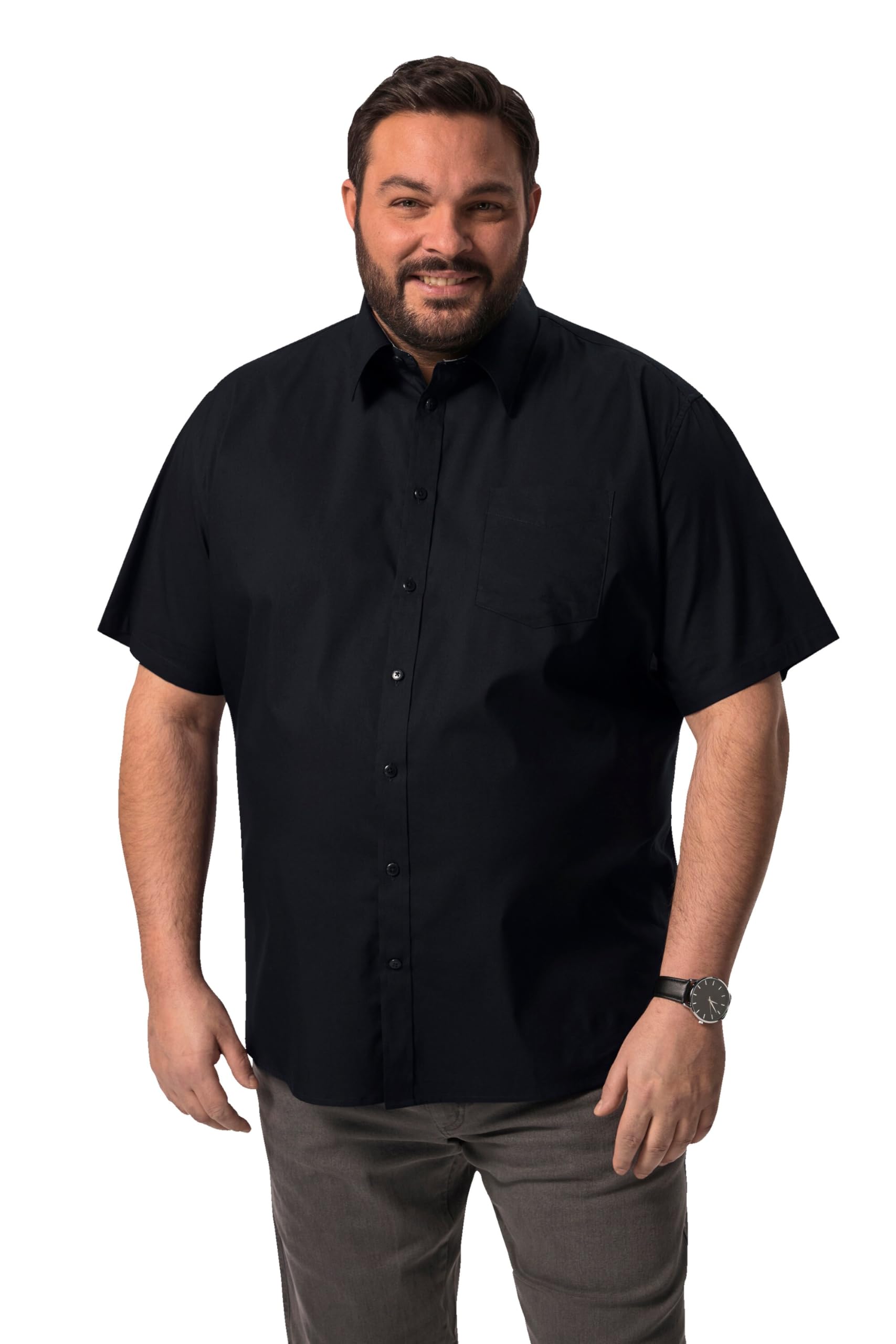 Boston Park Herren große Größen Übergrößen Menswear L-8XL Hemd, Halbarm, Kentkragen 829941