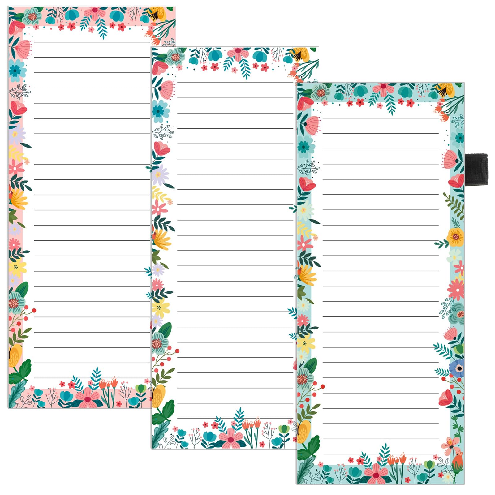 Thboxes 3 Pack Magnetic Shopping List Pad for Fridge To Do List Pad 180 Sheets Tear off Magnetic Notepad for Fridge with Pen Loop for Shopping Locker