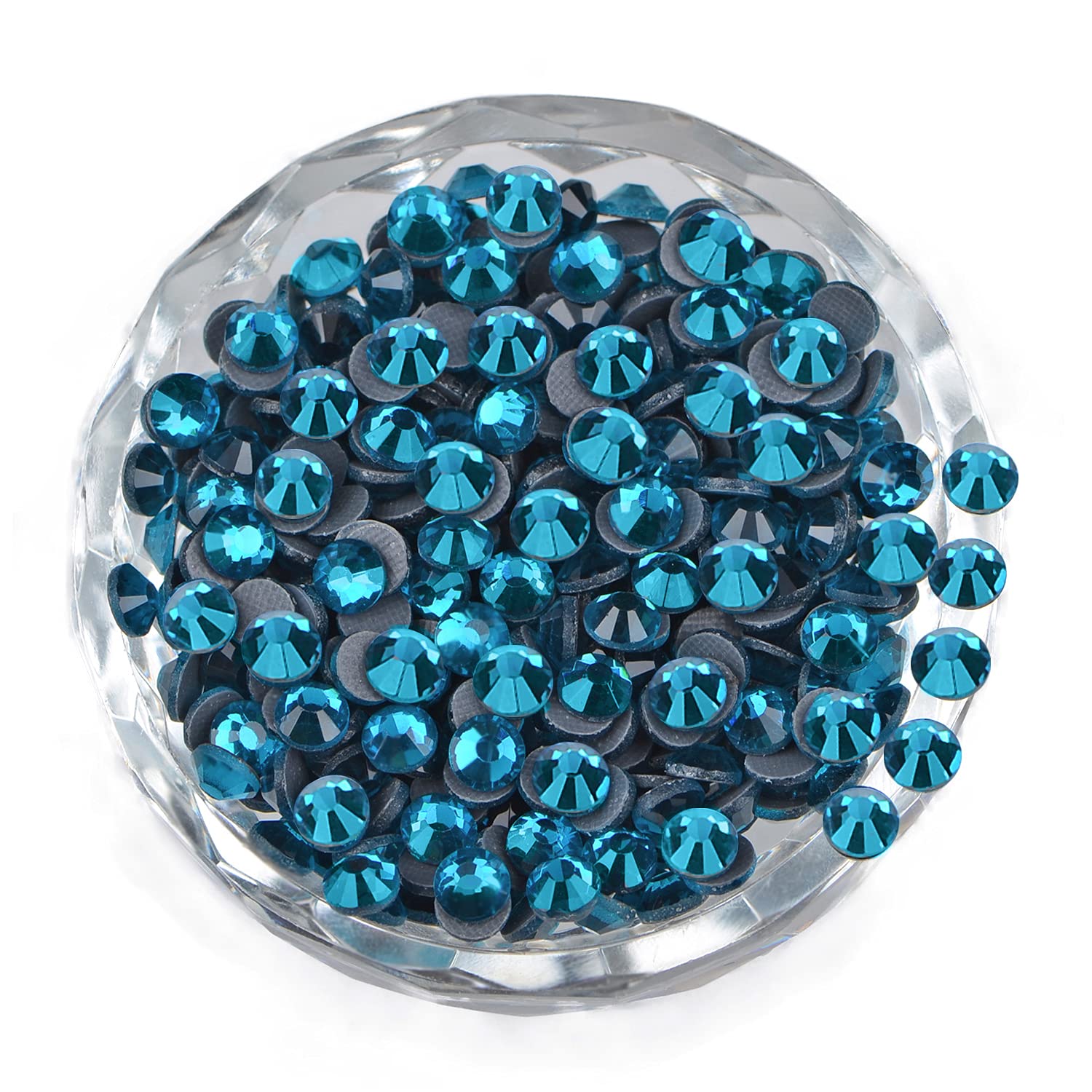 LPBeads 2000 Pieces SS20 Blue Zircon Hotfix Rhinestones Flatback Round Crystal Glass Rhinestones Gems for Crafts Nail Face Art Clothes Shoes Bags DIY