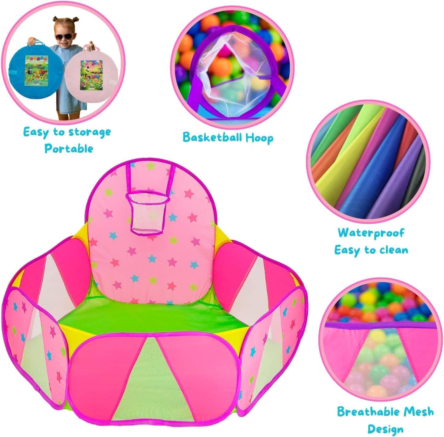 Piscina Di Palline| Vasca Palline Per Bambini | Piscinetta Con Palline Per Bambini | PALLINE NON INCLUSE G