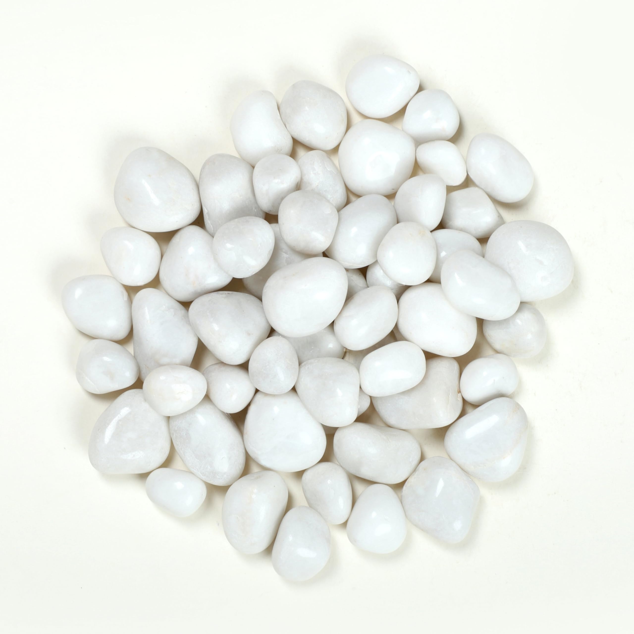1kg 20-30mm White Polished Pebbles, Smooth Decorative Stones, Glossy Finish (White, 1 kg)-image-48