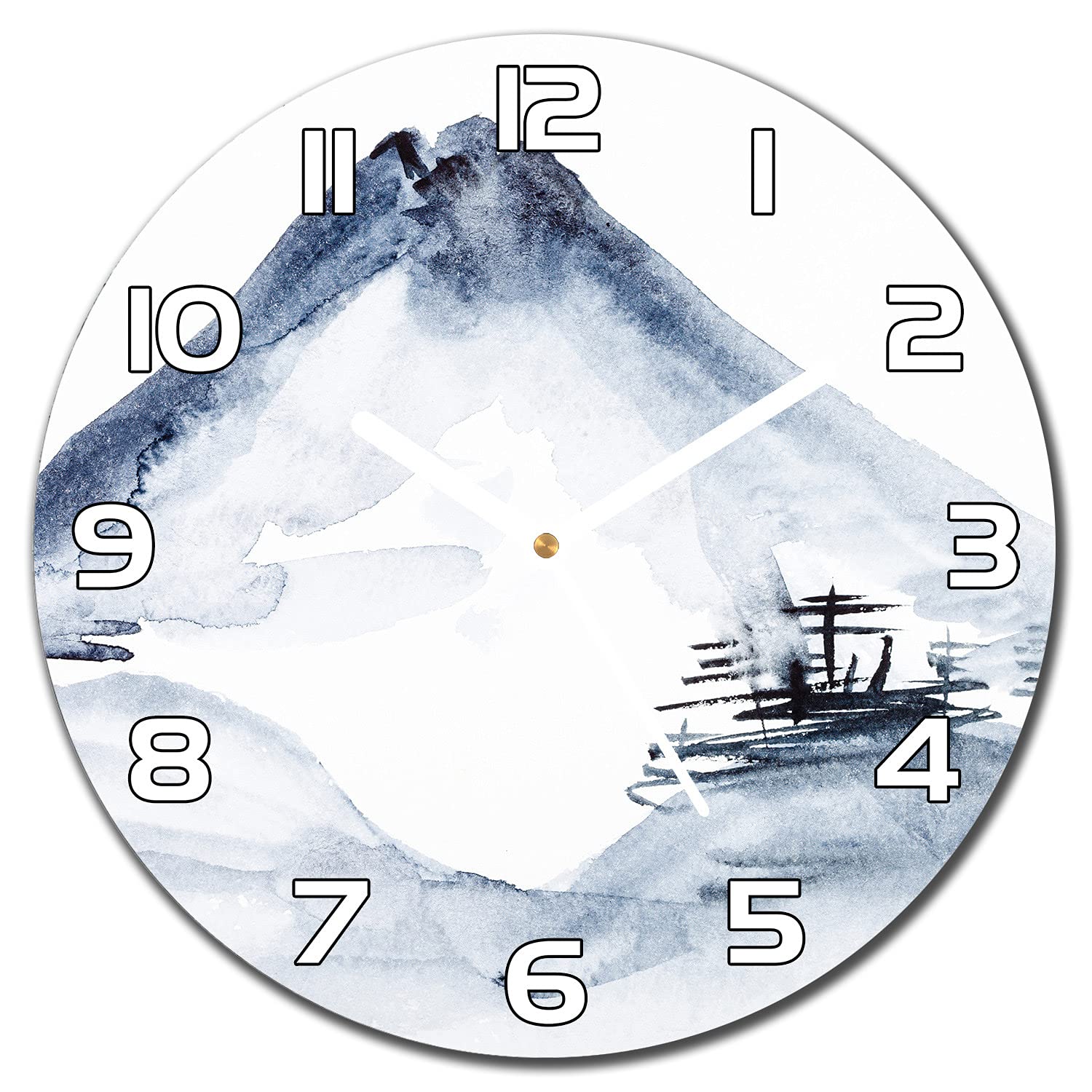 Horloge murale lisible en verre de sécurité pour cuisine et salon